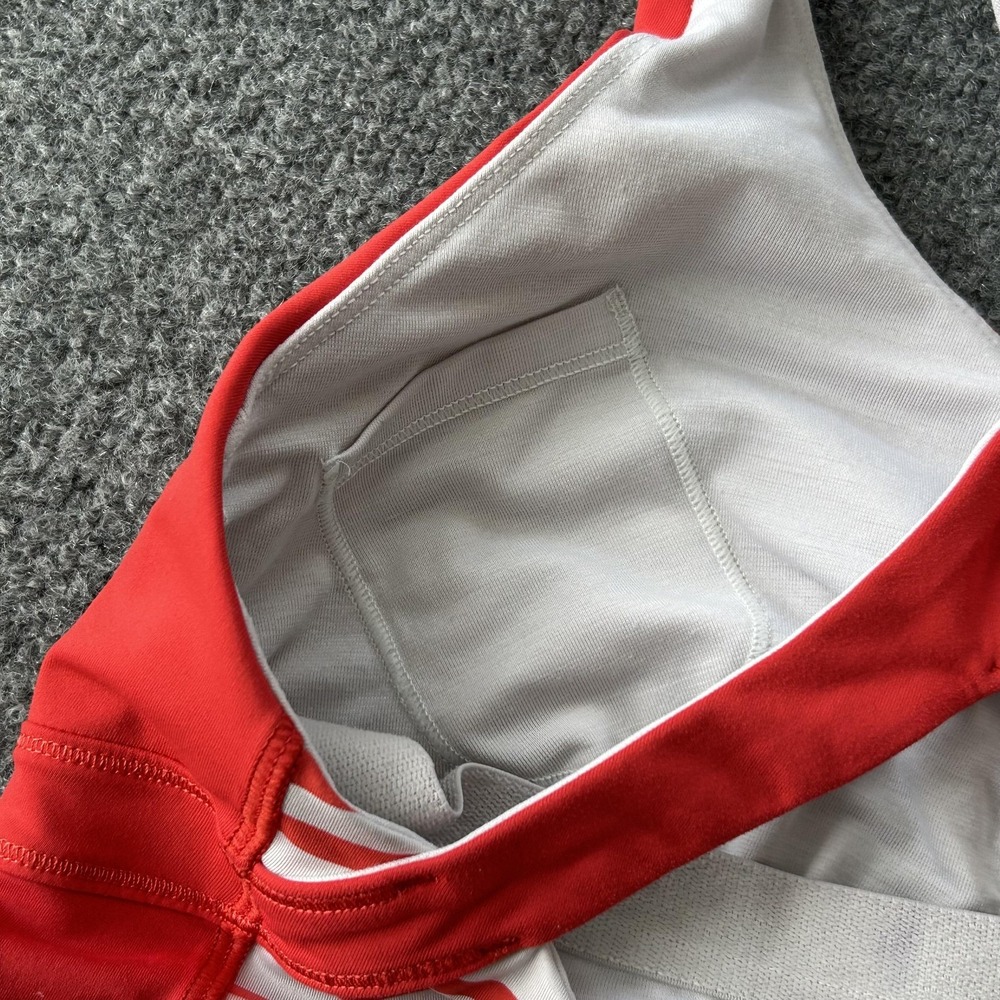 Lululemon Run Tank Built-In Bra Red White Stripe Criss Cross Back‎ Women's - Picture 7 of 11